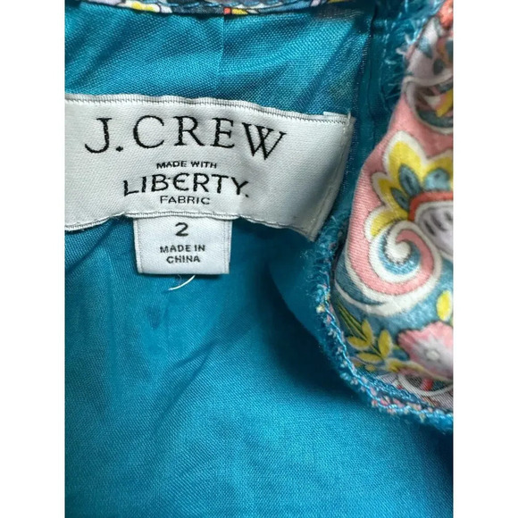 J. Crew Side Cutout Organic Cotton Dress in Liberty Giorgia Duke Fabric Size 2 - Picture 8 of 9